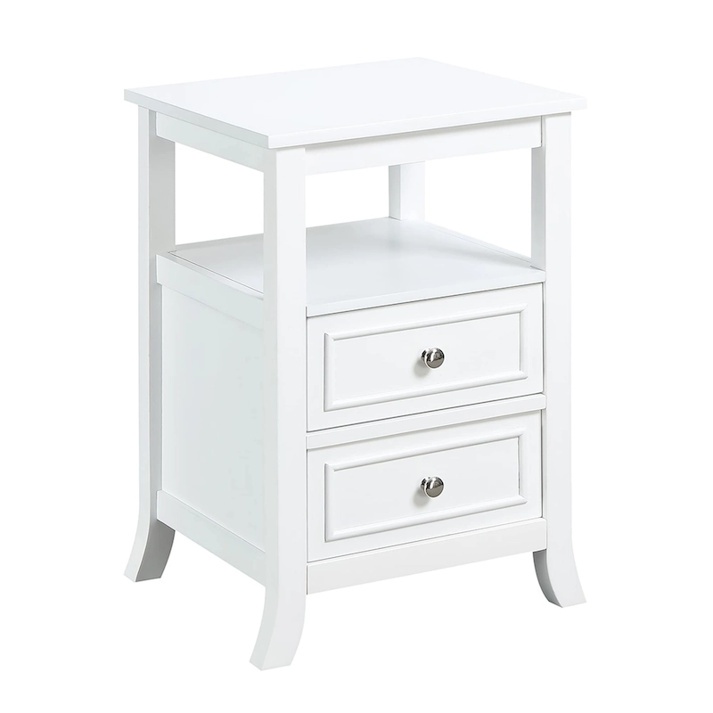 Convenience Concepts Melbourne 2 Drawer End Table with Shelf