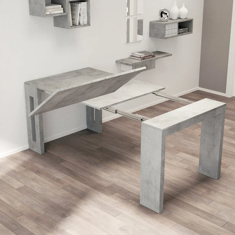 ERIKA Modern Extendable Console Table Dining Table - 31.5  W x 17.5  D x 30  H ( Ext: 17.5  - 73  W )