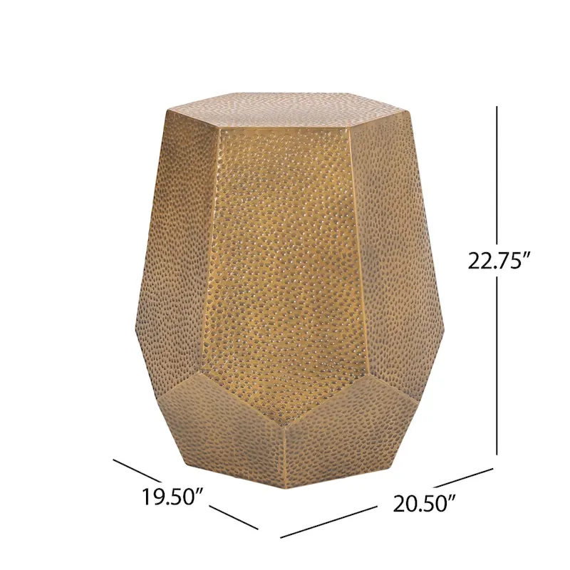 Pamsha Hammered Iron Geometric Side Table by Christopher Knight Home