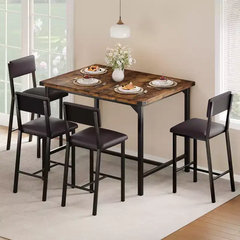 Bar Dining Table Set, Modern Dining Furniture, Dining Room Furniture, Durable Construction, Space-Saving Design