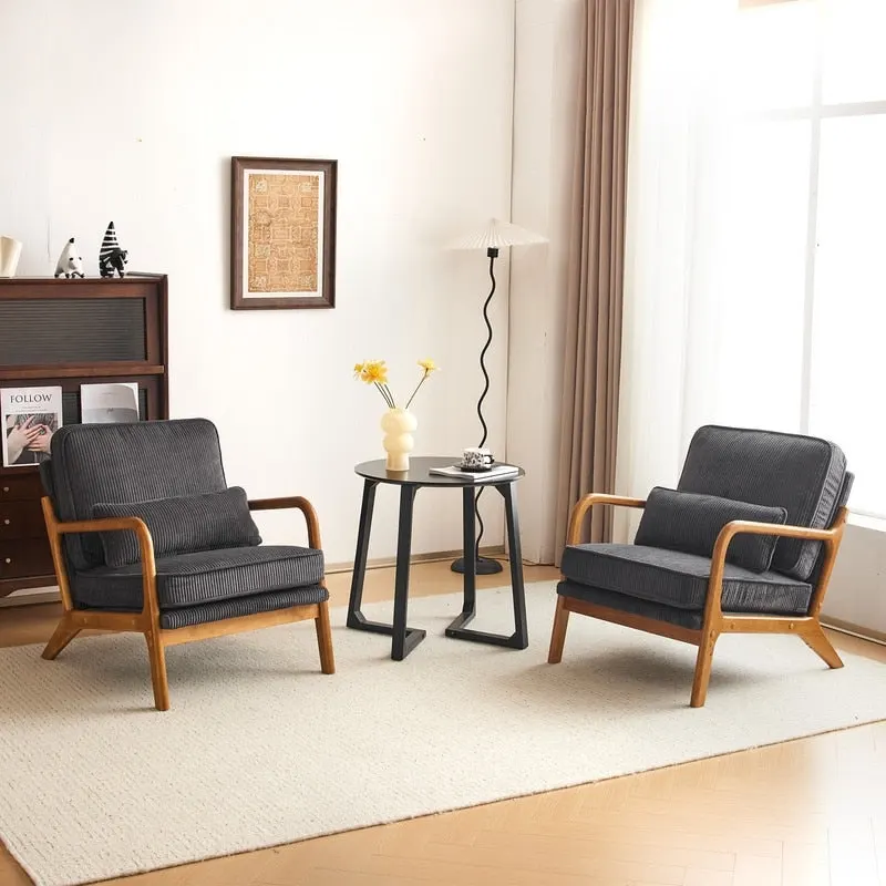 2-pc Upholstered Linen Blend Accent Chair