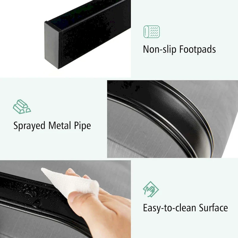 Costway Patio Rocking Chair with Cushion Heavy-Duty Metal Frame Smooth - See Details