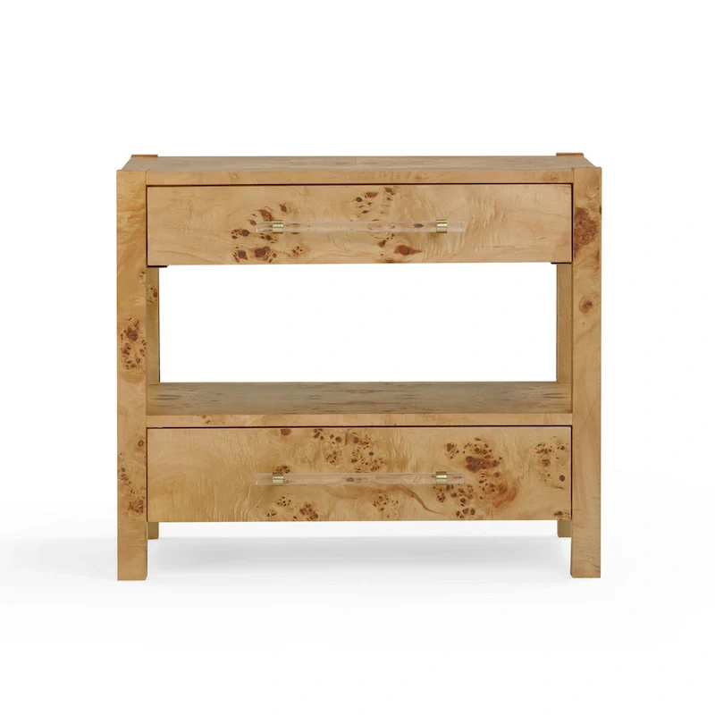 Wooden Two-Drawer Nightstand