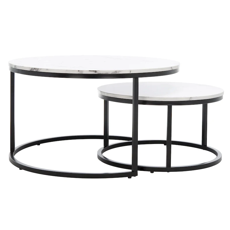 2 Round Nesting Coffee Table - 43 L x 36 D x 18 H - 32Wx32Dx18H