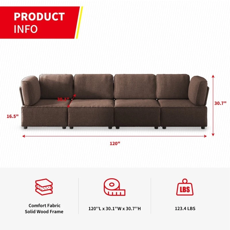 Mixoy Convertible Modular Sleeper Couch with Ottoman
