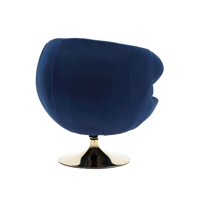 HOMEFUN Velvet 360 Degree Swivel Left Cuddle Barrel Accent Chairs