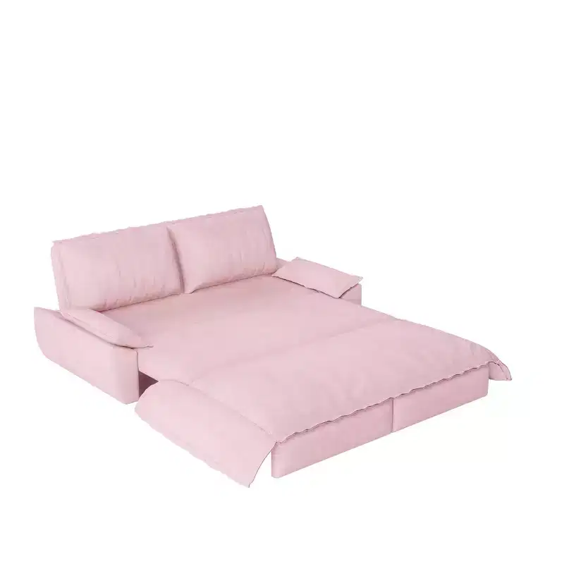 Whisen 3-in-1 Queen Velvet Sleeper Pull Out Sofa Bed, Convertible Loveseat Sofa Couch
