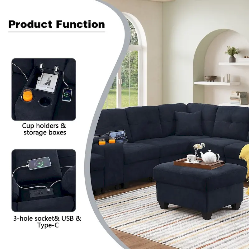 Velvet Modular Sectional Sofa