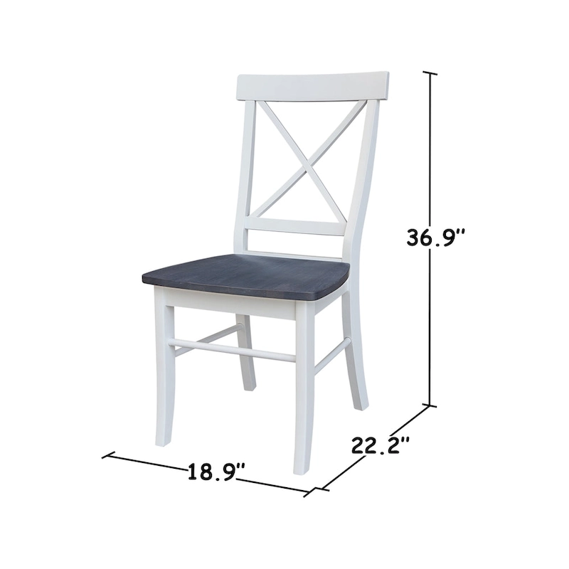 42 in. Drop Leaf Table with 4 Cross Back Dining Chairs - 5 Piece Set