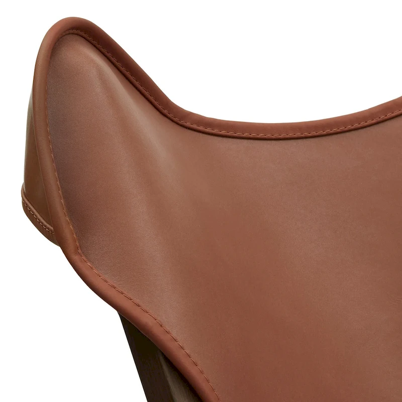 Cantu Genuine Top Grain Leather Tripolina Sling Chair by iNSPIRE Q Modern