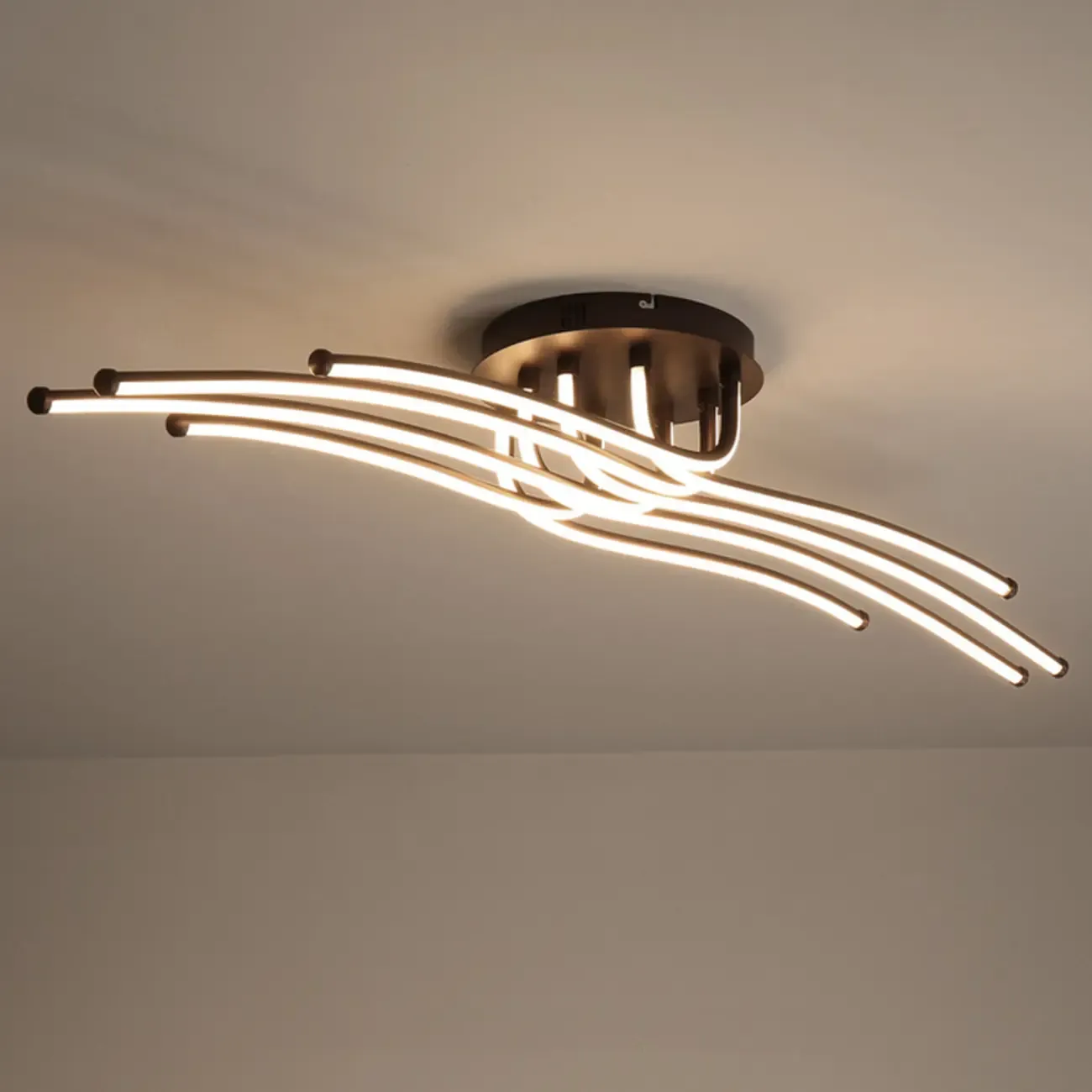 Modern Linear Semi Flush Ceiling Light with Silica Gel Shade