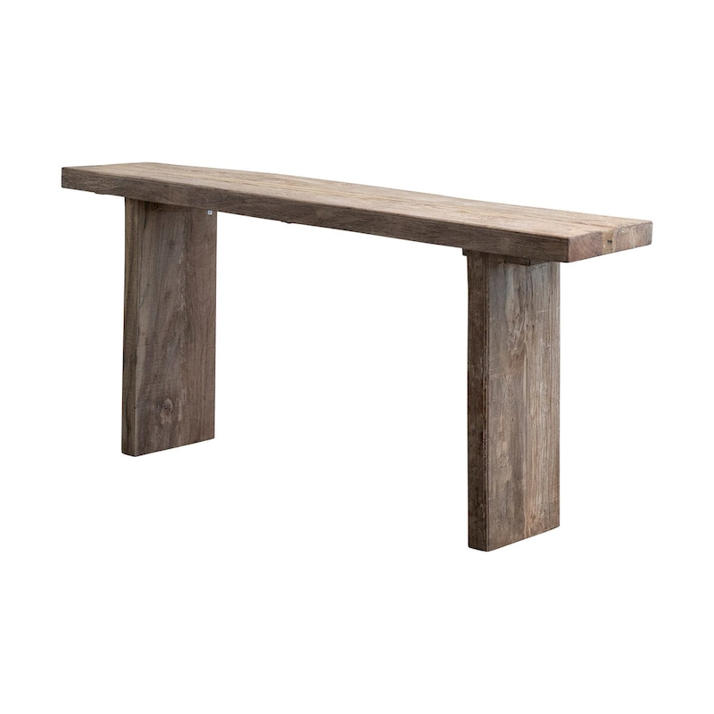 Reclaimed Wood Console Table with Distressed Bleached Finish - 72.0L x 13.0W x 32.0H