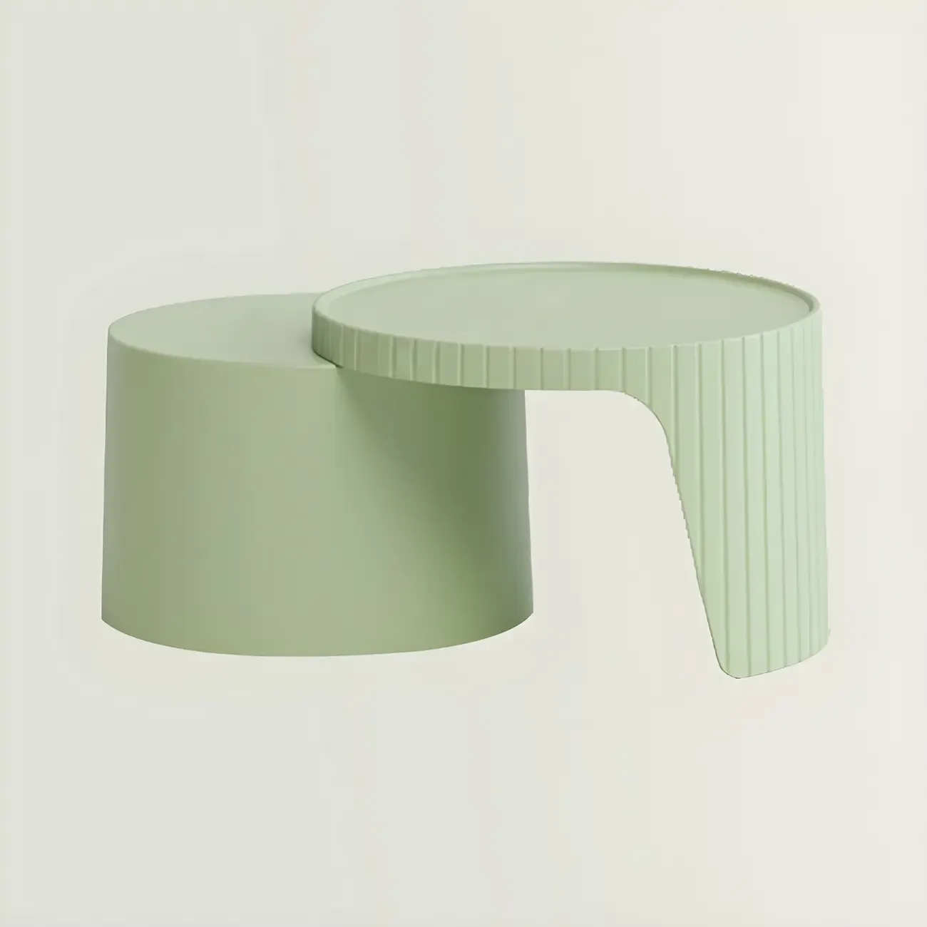 Extendable Acrylic Round Nesting Coffee Table with Tray Top