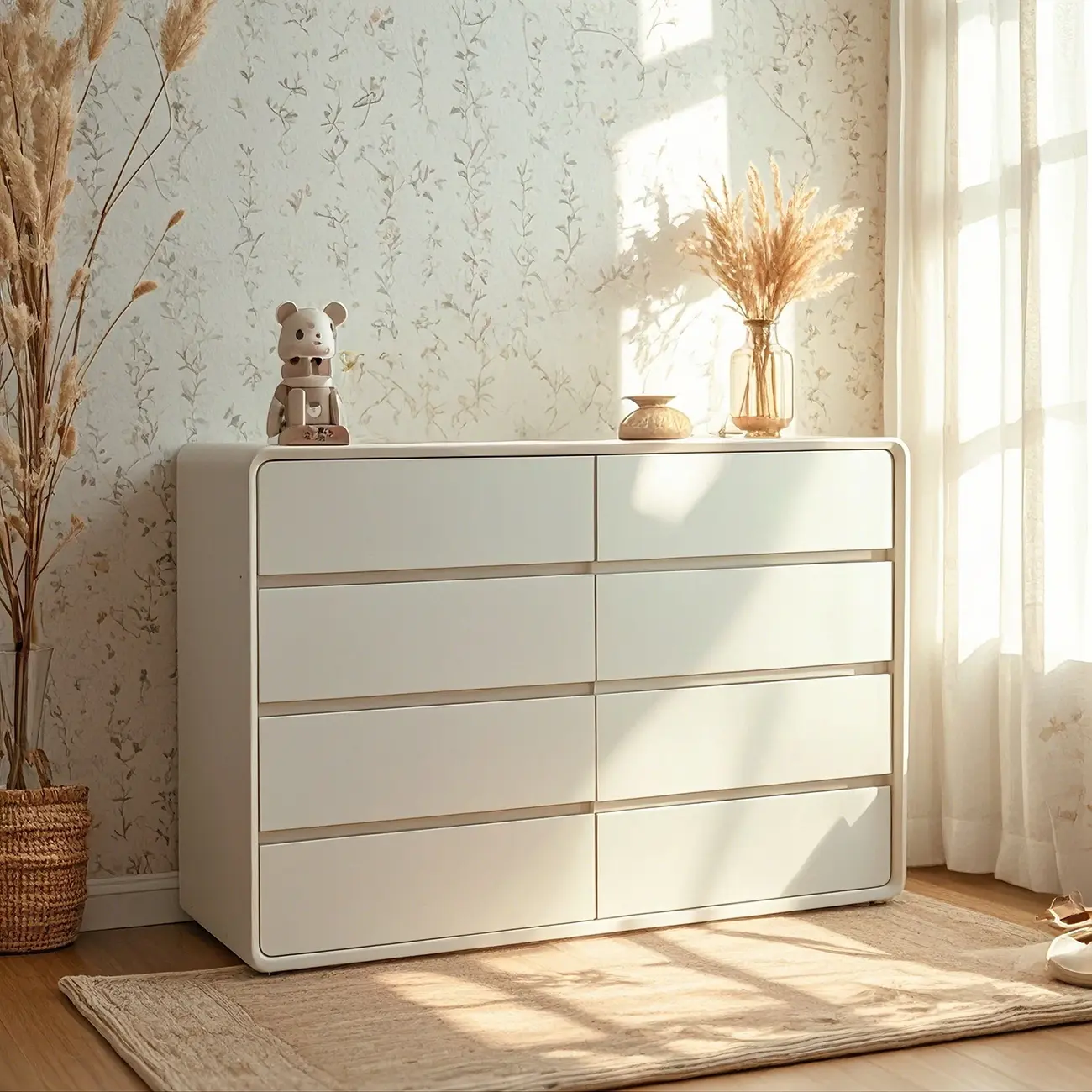 Classic Wooden Dressers in Beige with Soft Close Drawers