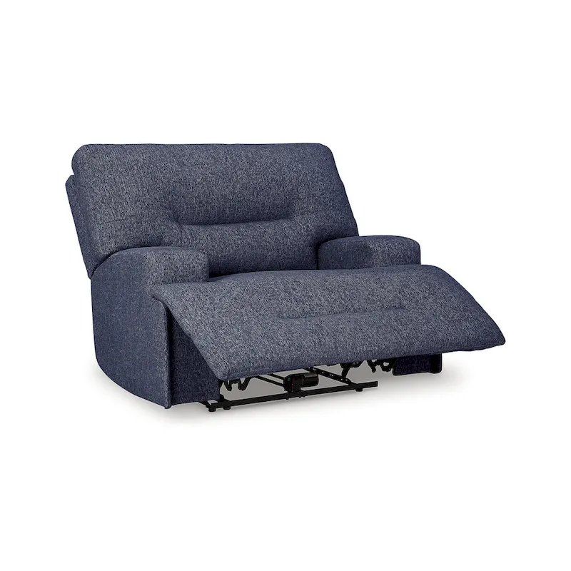 Wide Seat Power Recliner – Gray / Blue, Single