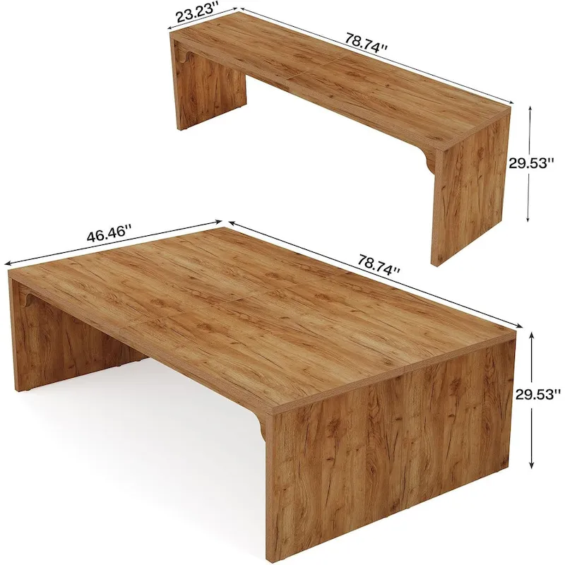 Brown Wood 13FT Rectangular Conference Table