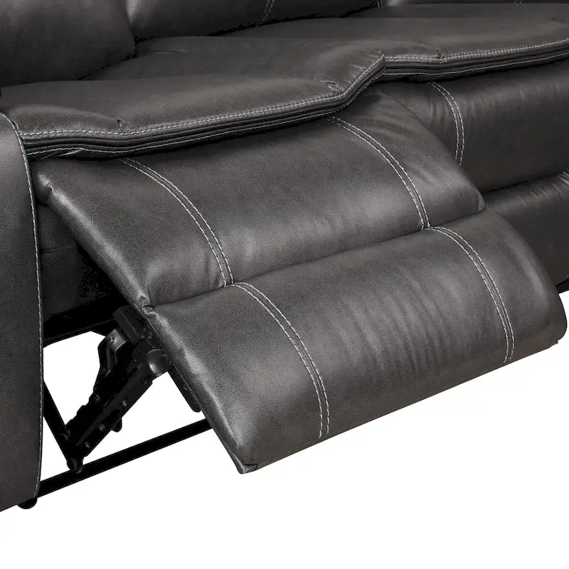 Transitional Faux Leather Reclining Sectional Sofa