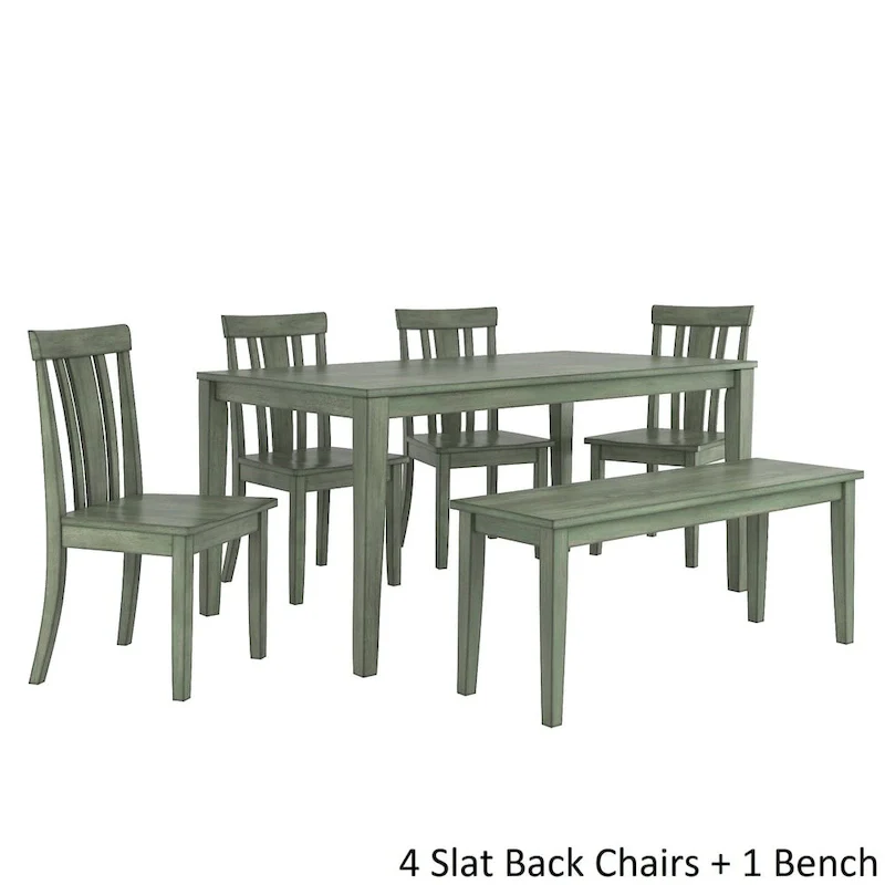 Wilmington II 60-Inch Rectangular Antique Sage Green Dining Set by iNSPIRE Q Classic