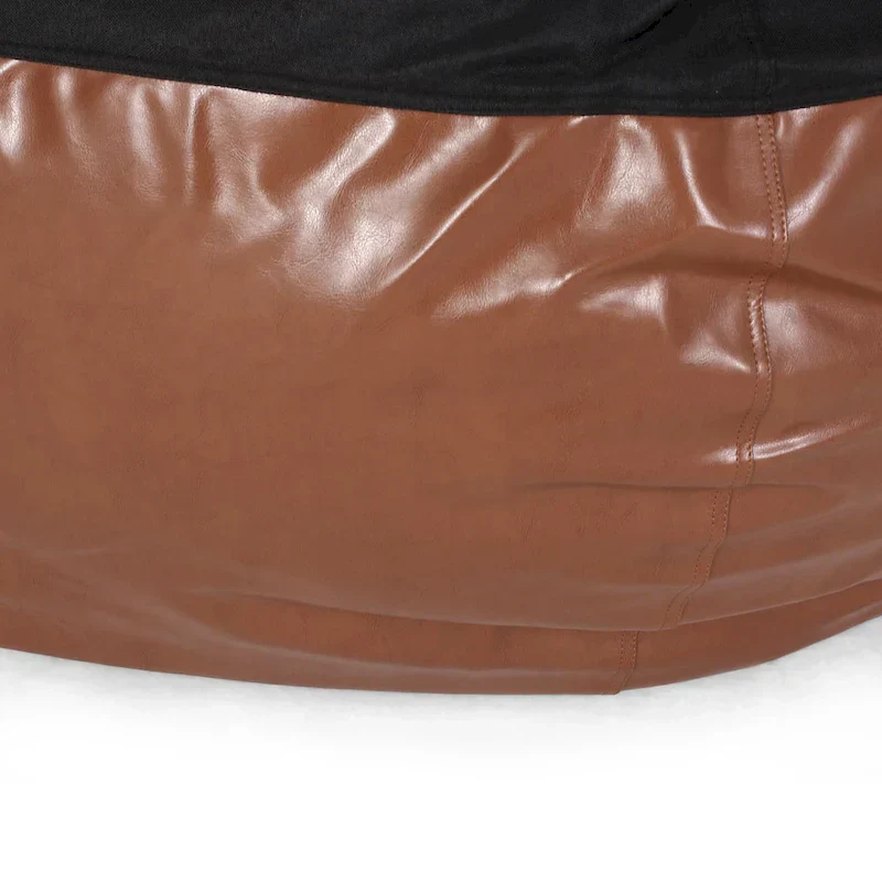 Ohnstad Modern 5 Foot Two Toned Fabric and Faux Leather Bean Bag by Christopher Knight Home