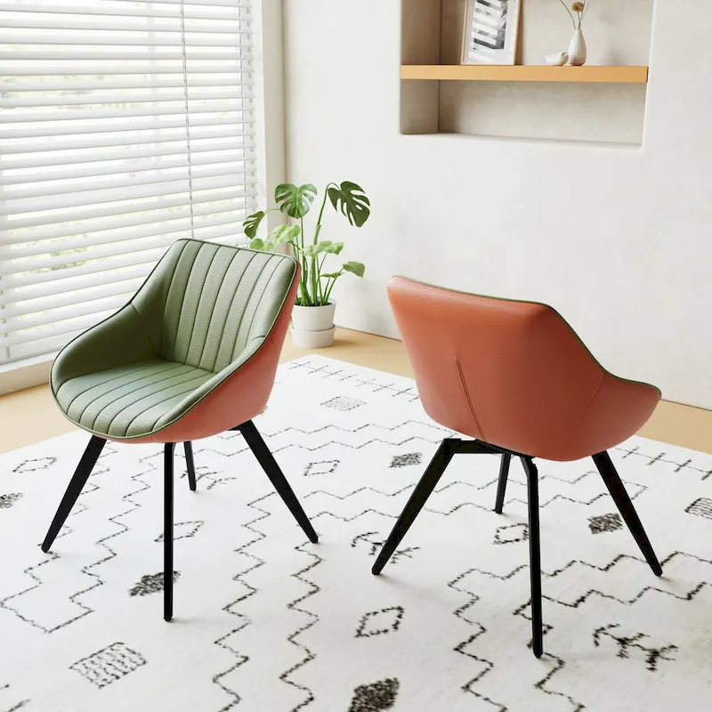 Set Of 2 Dining Chairs With Metal Legs