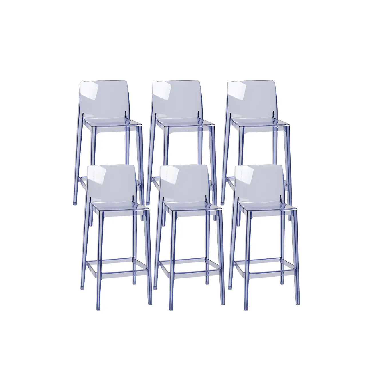 Modern Acrylic Transparent Stylish Rectangle Bar Stool