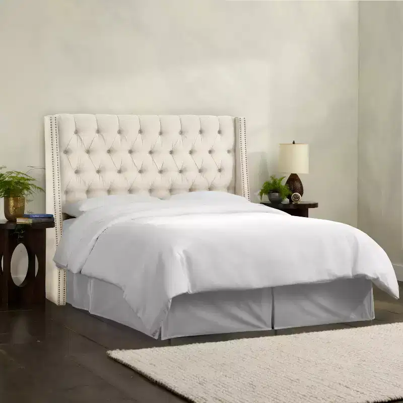 Skyline Furniture Diamond Tufted Nail Button Wingback Headboard