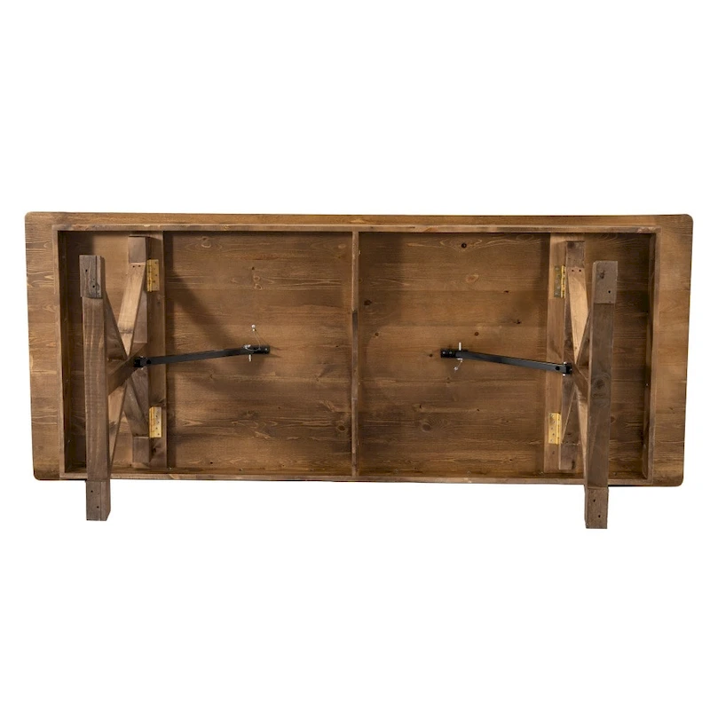 7' x 40 Rectangular Antique Rustic Solid Pine Folding Dining Table