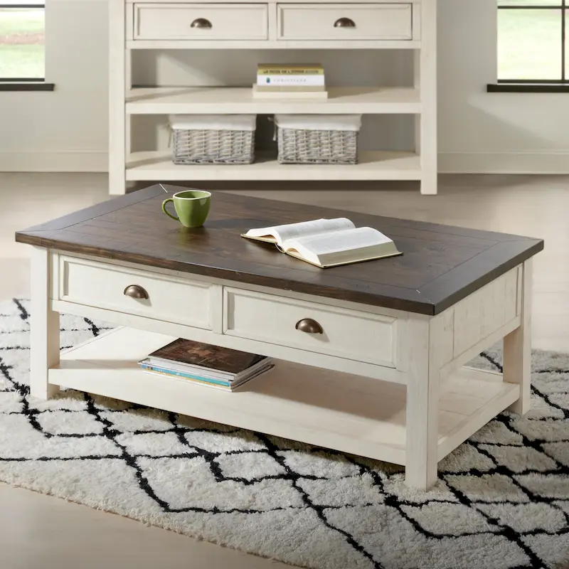 The Gray Barn Downington Solid Wood 2-Drawer Coffee Table