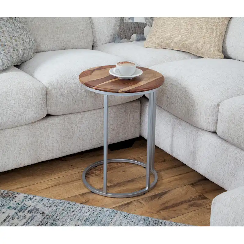 Union Solid Wood and Metal C-Table