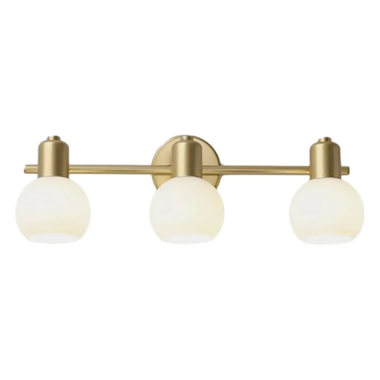 Modern Globe Glass Gold 3 Head Dimmable Vanity Lamp
