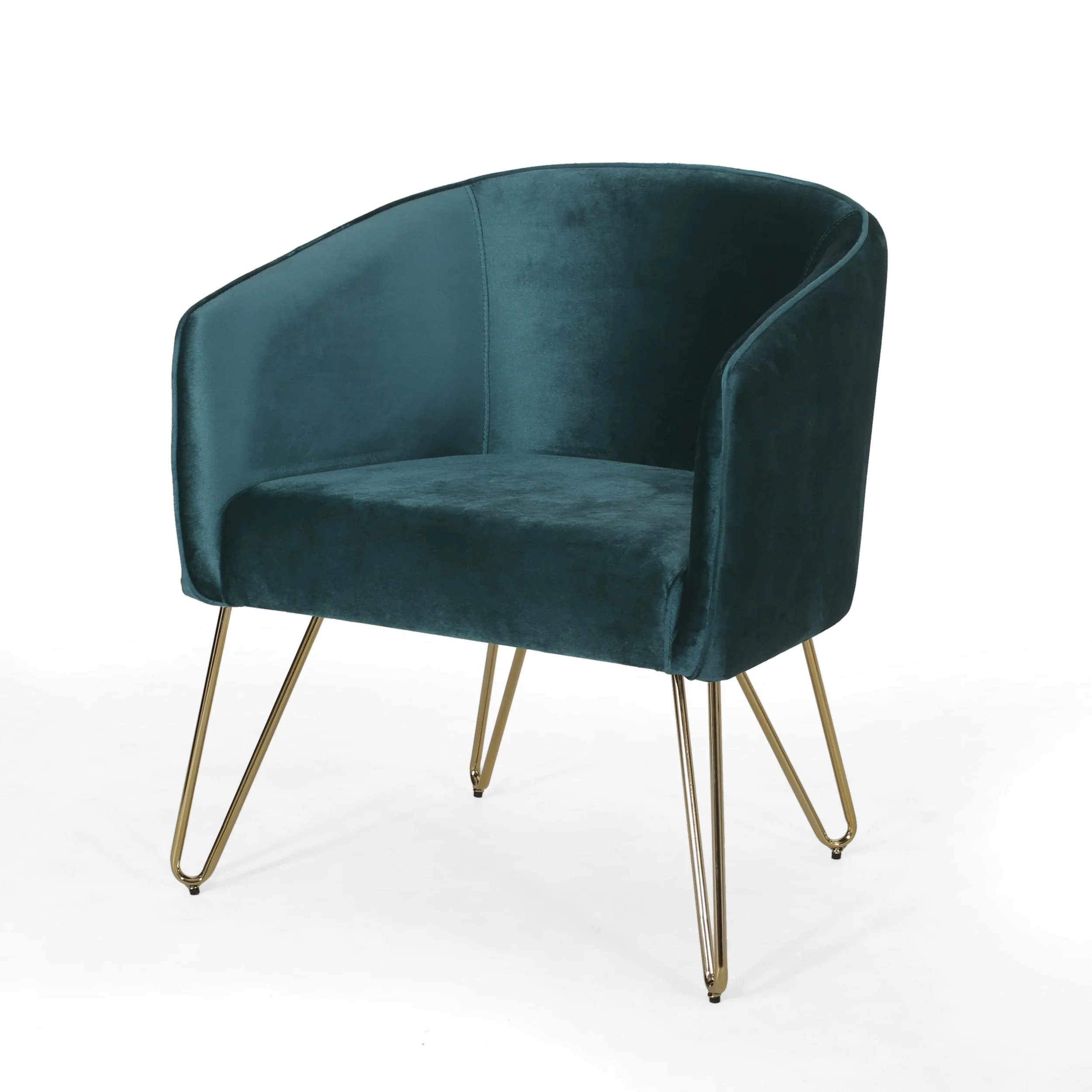Modern Glam Velvet Club Chair with Hairpin Legs - NH394413