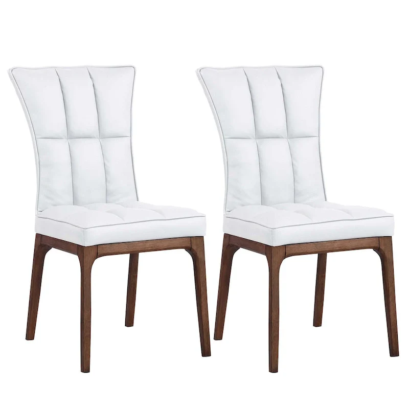 Somette Modern Tufted Side Chair with Solid Wood Frame, Set of 2