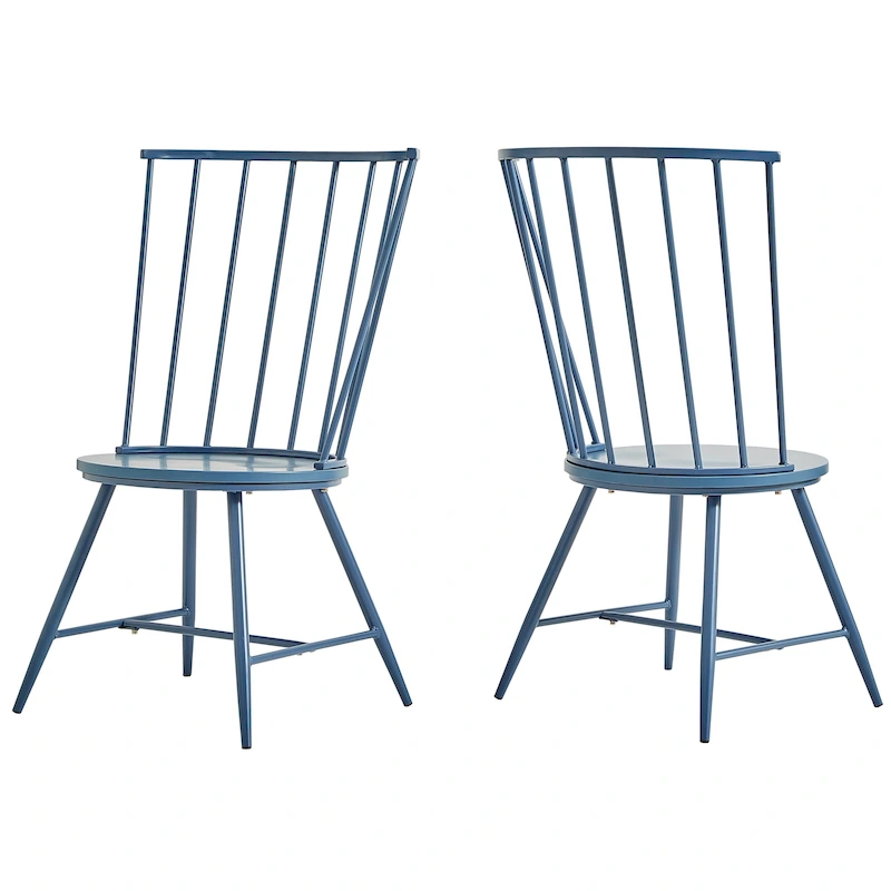 Truman High Back Metal and Wood Spindle Dining Chair (Set of 2) by iNSPIRE Q Modern