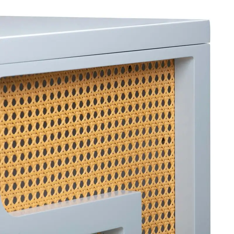 Suzie Wood and Rattan 1 Drawer Desk