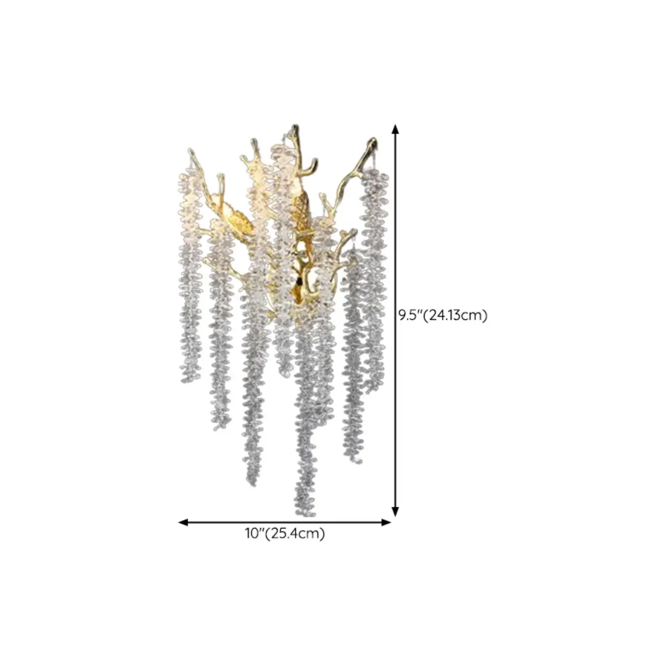 Luxury Crystal Branch Gold Metal Wall Sconce