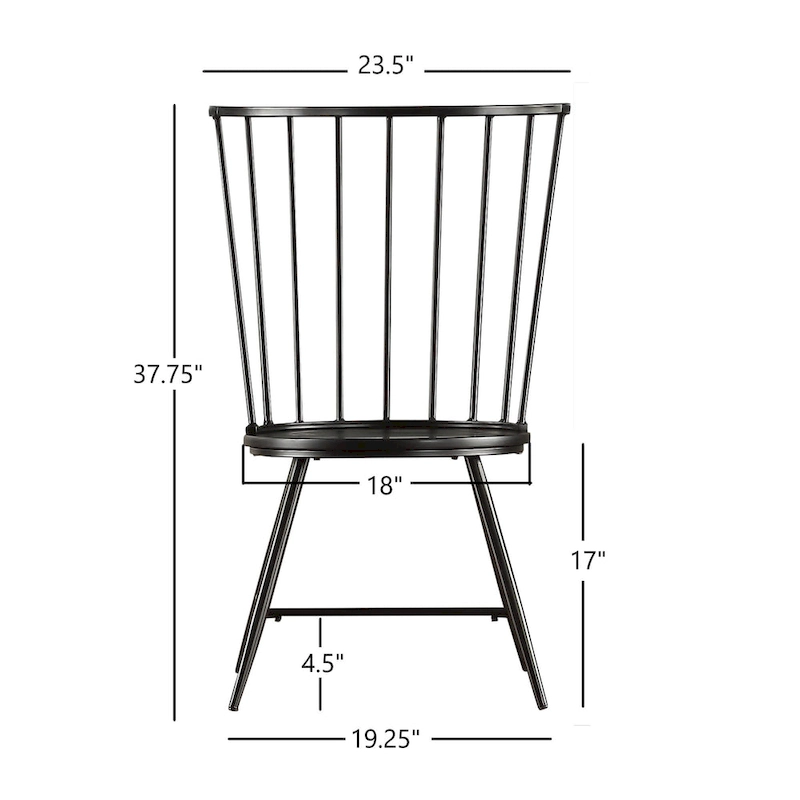 Truman High Back Metal and Wood Spindle Dining Chair (Set of 2) by iNSPIRE Q Modern