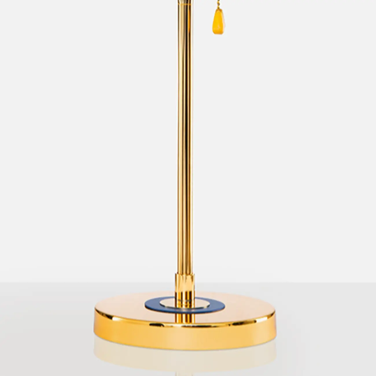 Gold Geometric Bedside Lamp with Pull Chain Switch