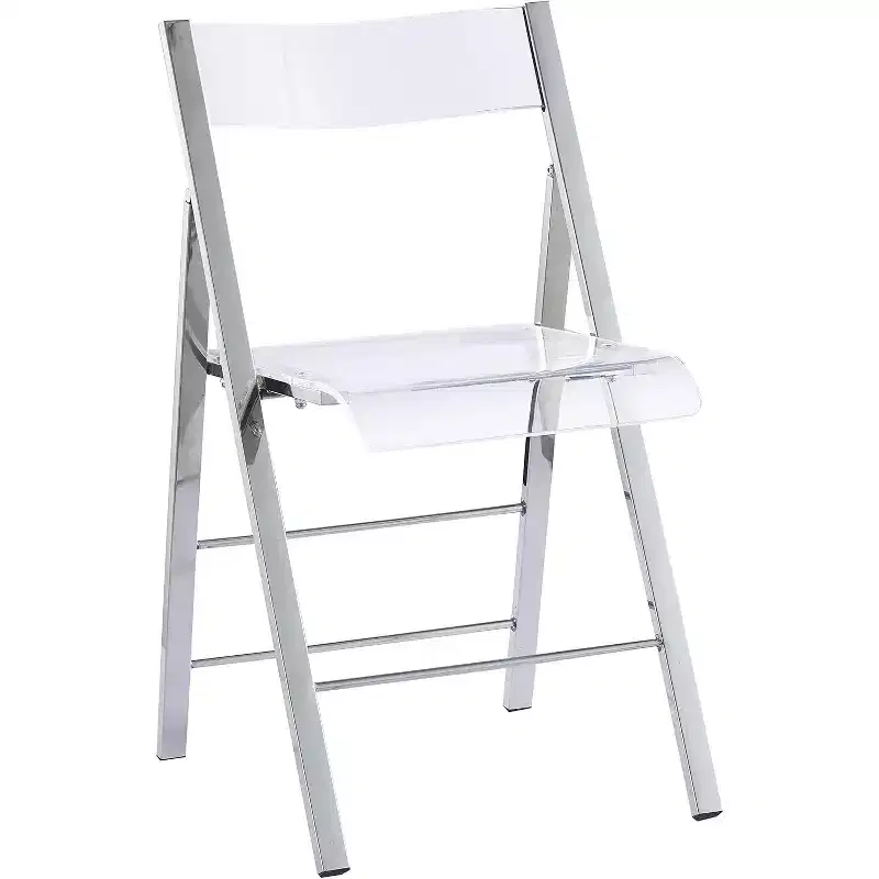 InterSpaceLiving Kasper Flex Luxury Modern Folding Chair Acrylic Lucite 2 Pk