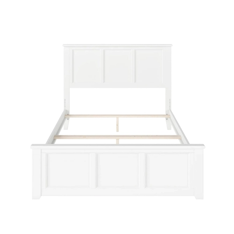 Madison Full Foundation Bed with Matching Footboard in White