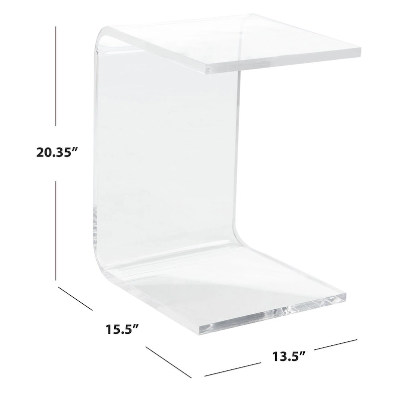 SAFAVIEH Willa Acrylic Clear Side Table - 13.5 W x 15.5 L x 20.4 H - 14Wx16Dx20H