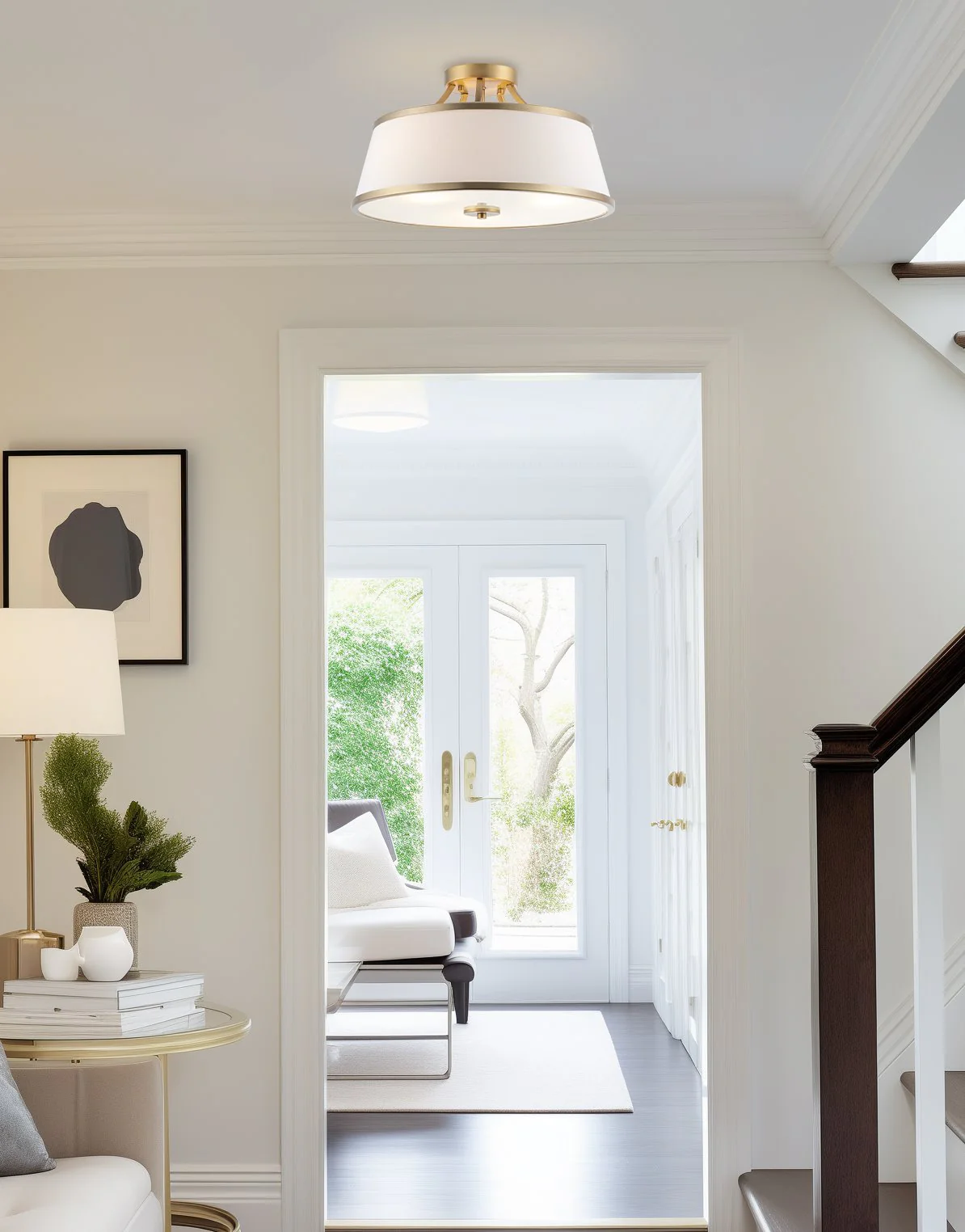 Zoey 18 Modern 3-Light Semi-Flush Mount Ceiling Light