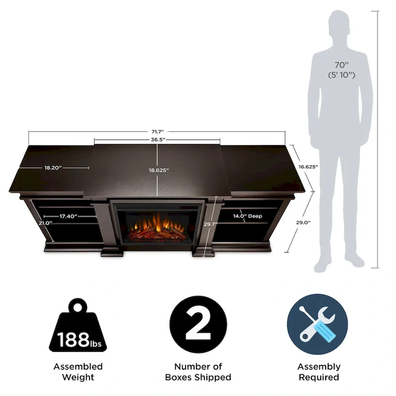 Fresno 72 Media Electric Fireplace by Real Flame