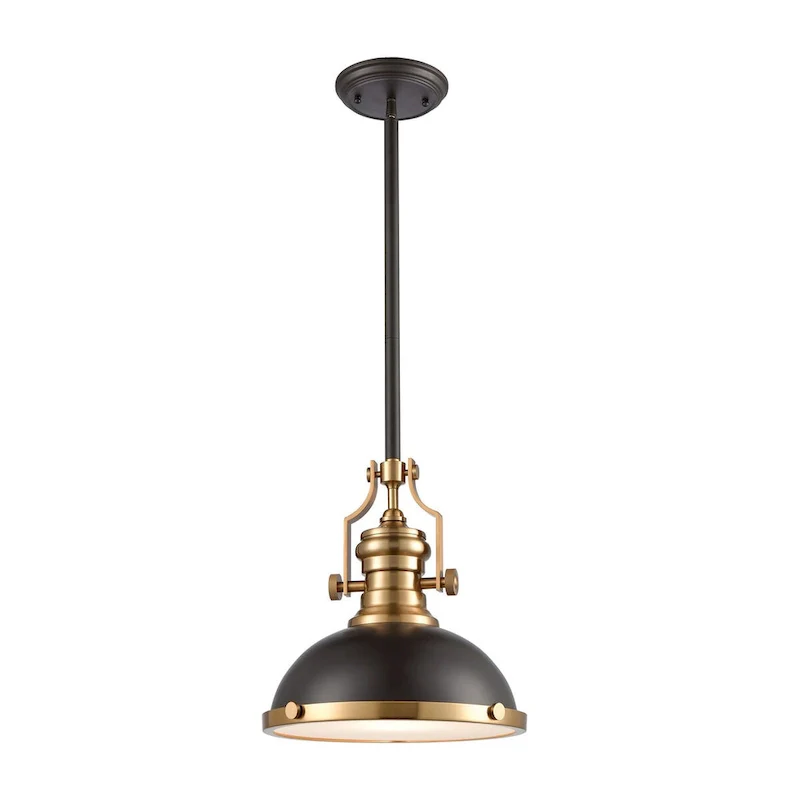 Elk Home Chadwick Oiled Bronze With Metal Shade 1 Light Pendant
