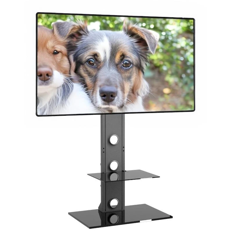 ProMounts Premium Swivel TV Stand Mount for 37-72 Screens with Shelving, Holds up to 110 Lbs