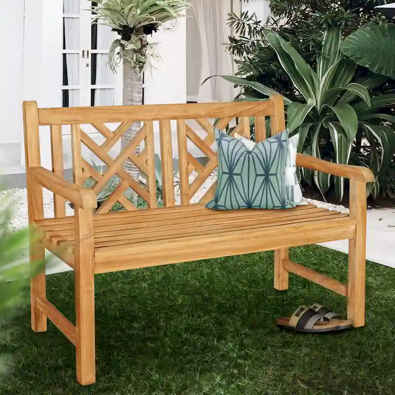Seven Seas Teak Saint Thomas Outdoor Teak Wood Patio Bench, 4 Foot