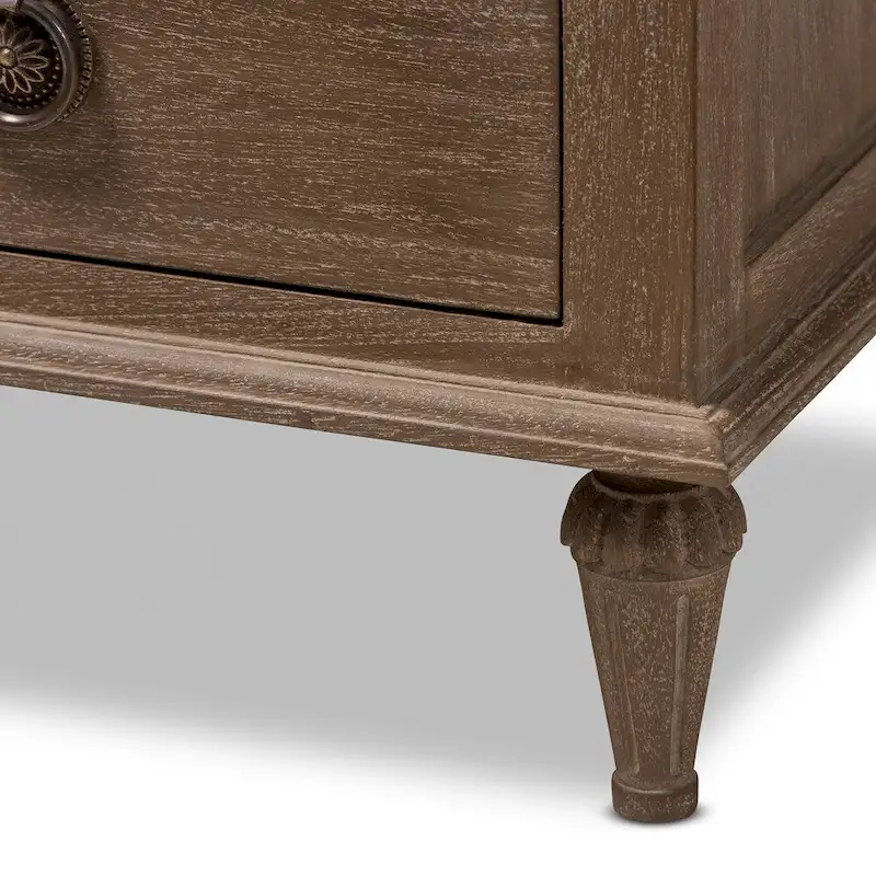 Rustic Wood 3-Drawer Nightstand
