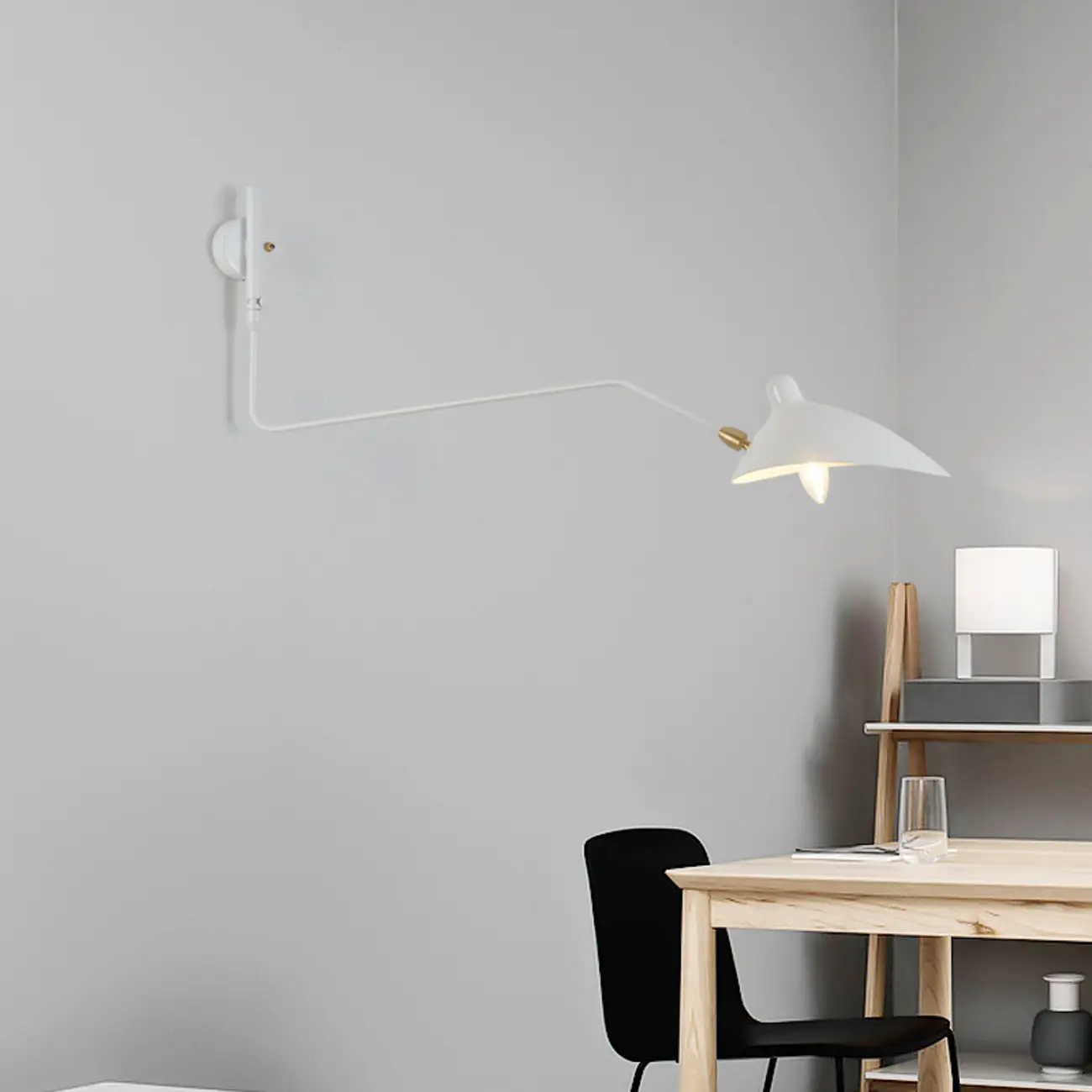 Modern Metal Industrial 2-Light Swing Arm Wall Light