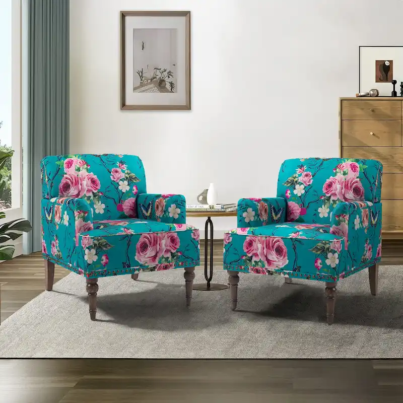 Traditional Upholstered Stripe Accent Chair Modern Armchair