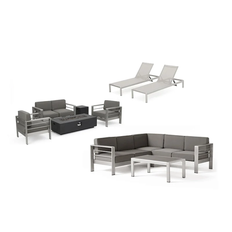 Cape Coral Outdoor 11-piece Sofa and Chat Set by Christopher Knight Home