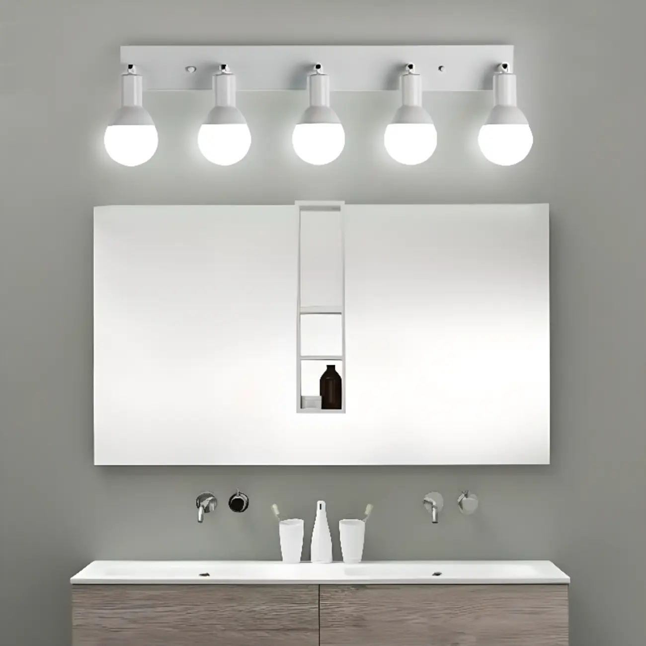 Modern White Multi -Light Bathroom LED Vanity Light